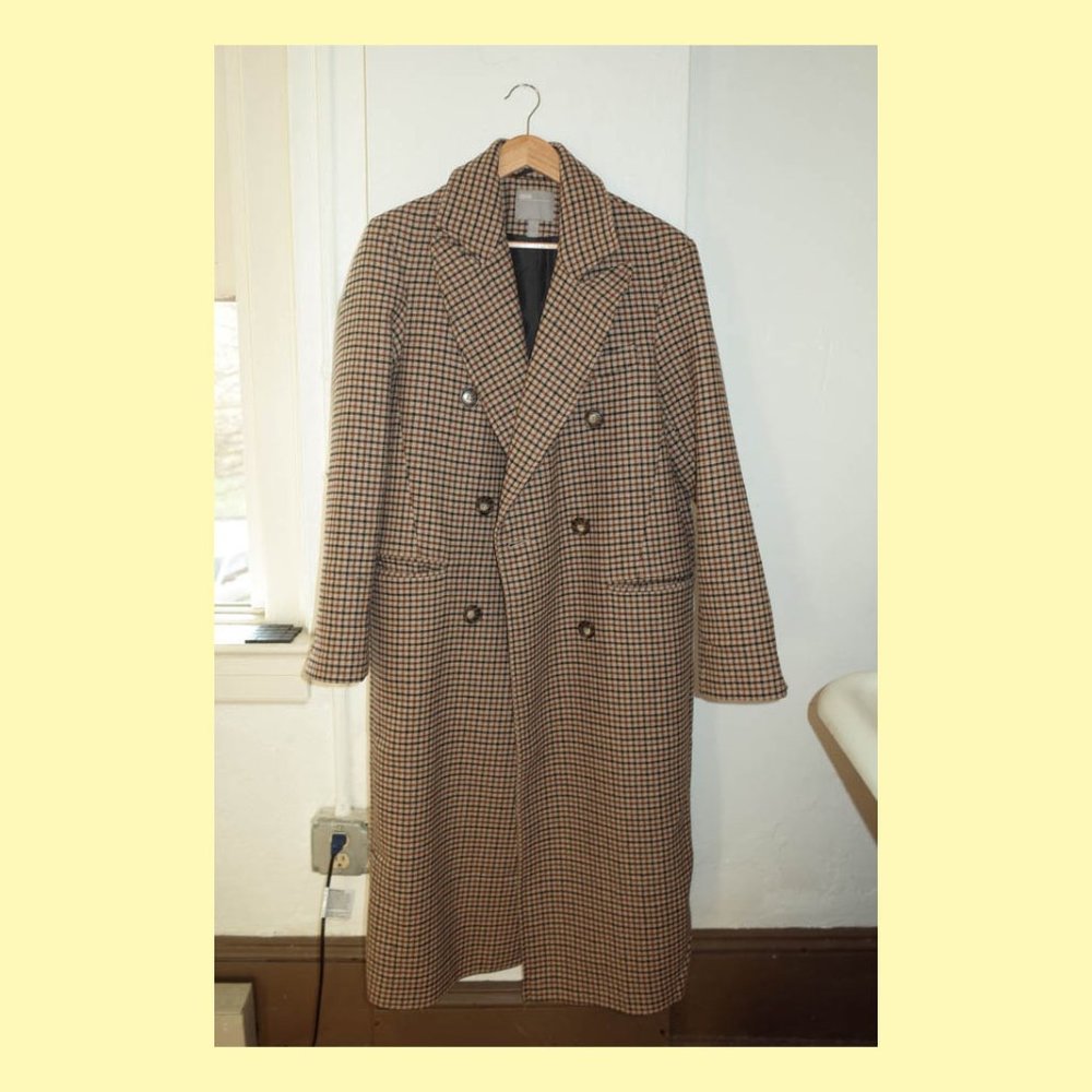 Tan Plaid Maxi Coat